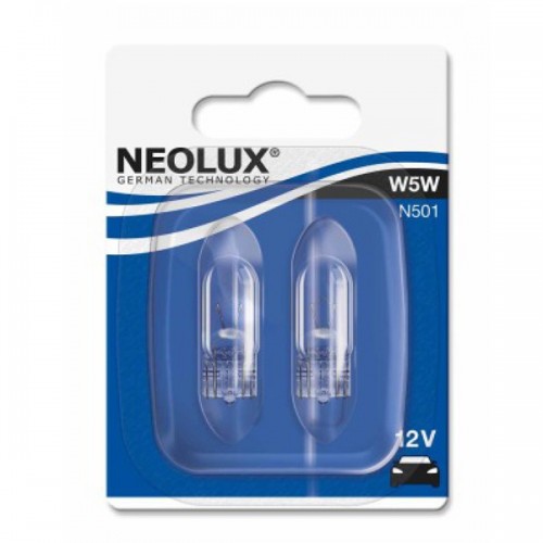 Автолампа Neolux N501 (W5W 12V 5W  W2 1x9,5D)