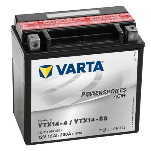 Мотоаккумулятор VARTA Powersports AGM (512 014 010)