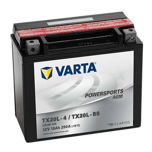 Аккумулятор Varta Powersports AGM TX20L-4 18Ah 250A (518 901 025)